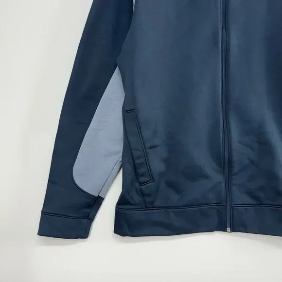 UNDER ARMOUR Track Jacket Fleece Lined Loose Fit Full Zip Black Gray Men's Sz M - Picture 5 of 9